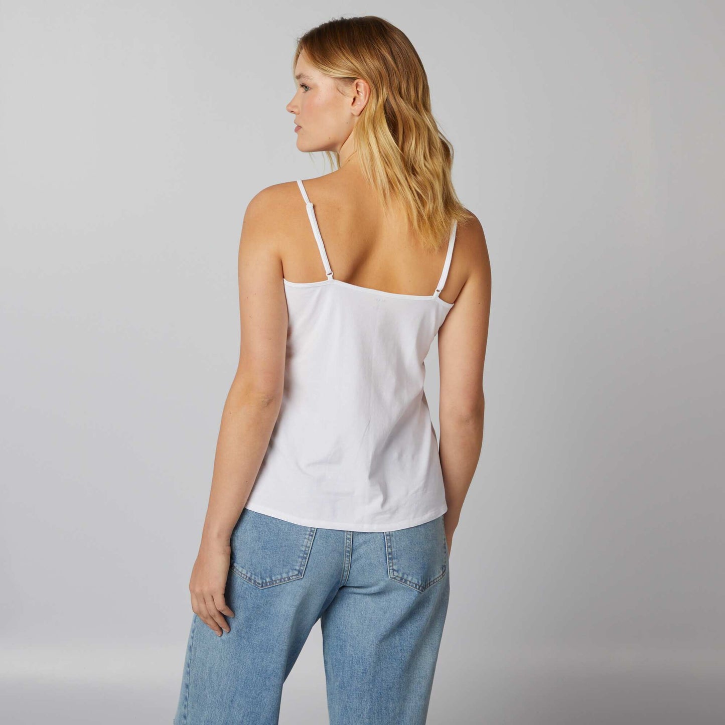 Vest top with spaghetti straps white