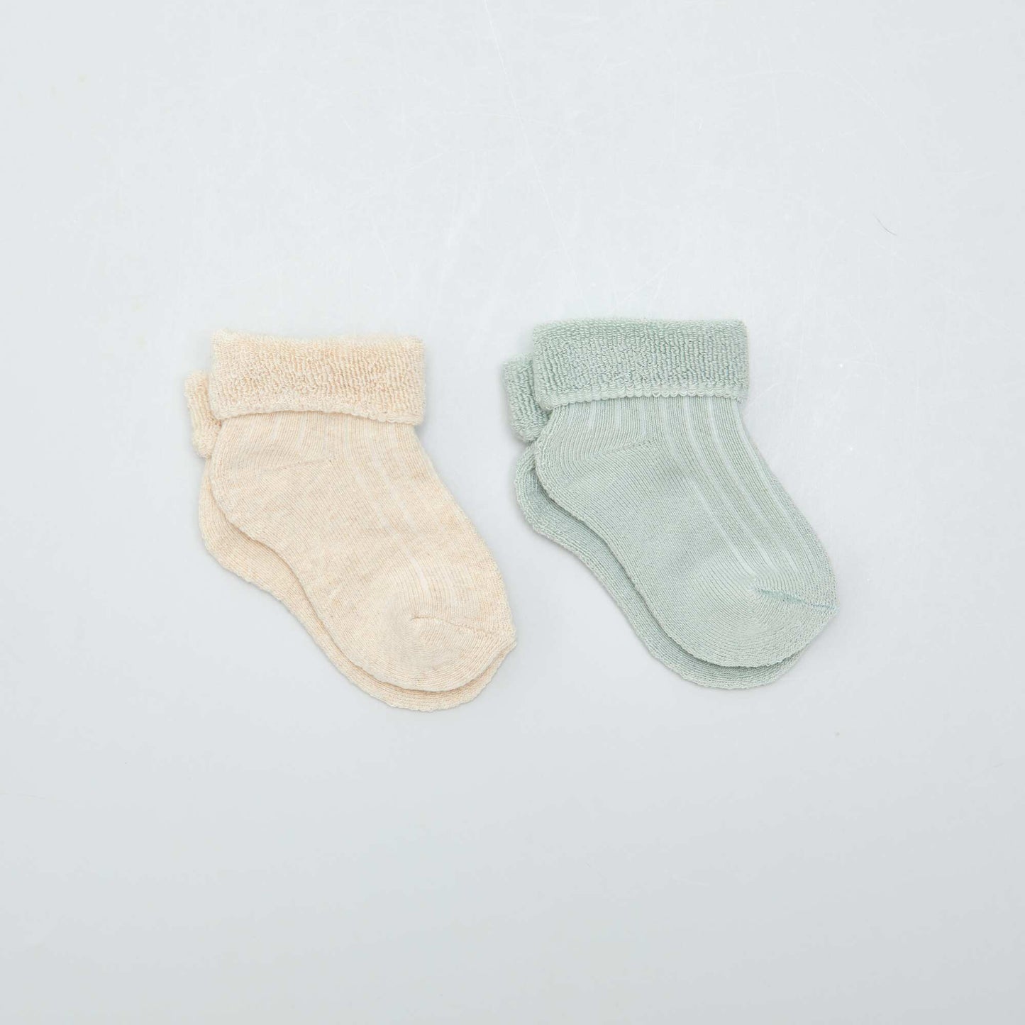 Pack of two pairs of bouclé knit socks BLUE