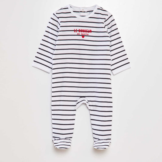 Cotton sleepsuit pyjamas WHITE