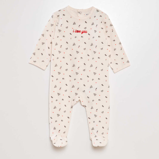 Cotton sleepsuit pyjamas PINK