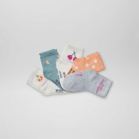 Pack of 5 pairs of socks PINK