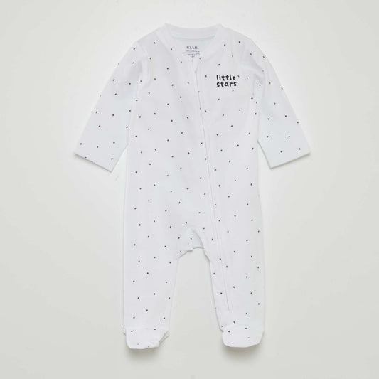 Patterned sleepsuit WHITE