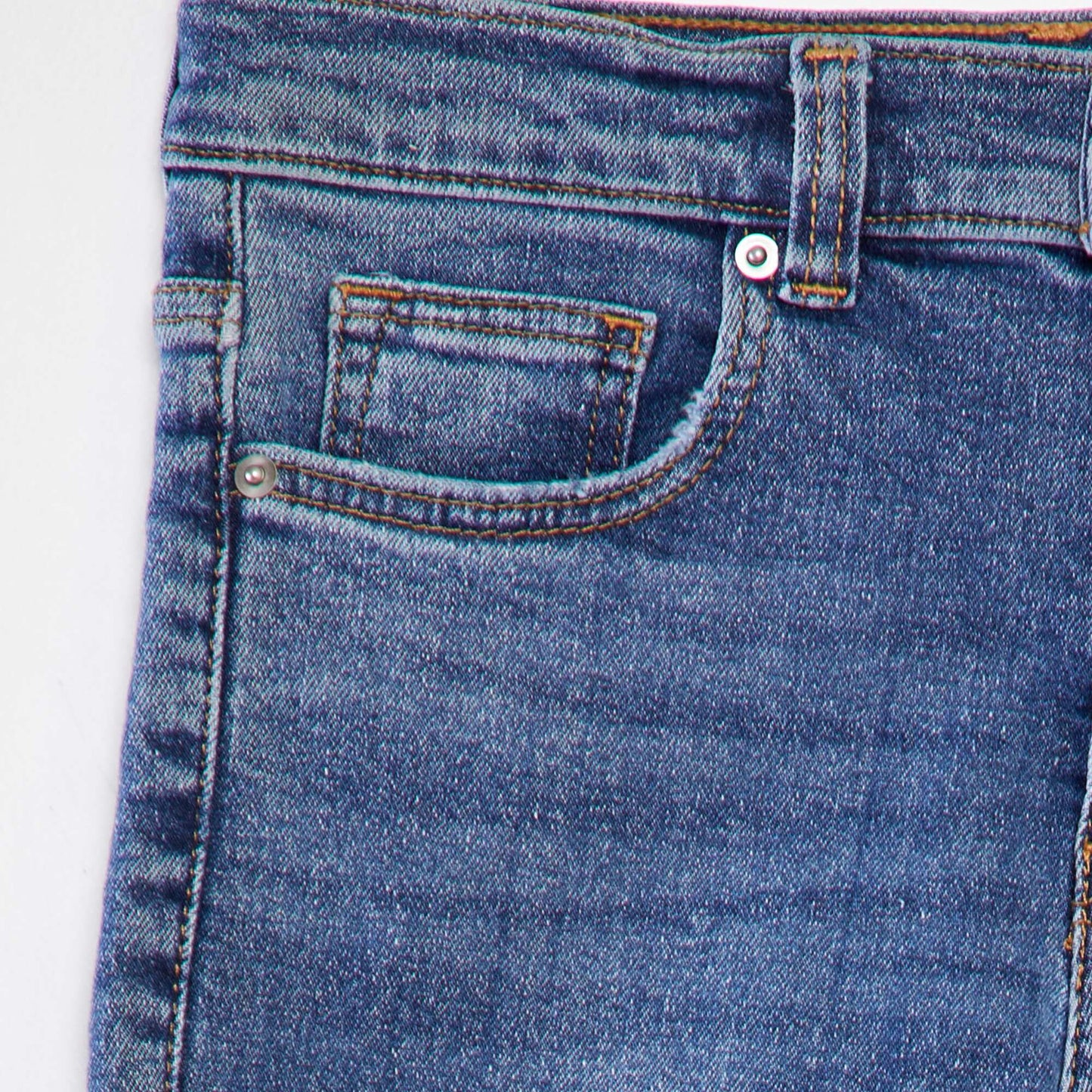 Slim-fit jeans with adjustable waist BLUE