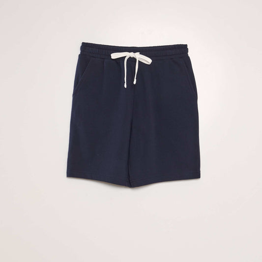 Fine sweatshirt fabric Bermuda shorts BLUE