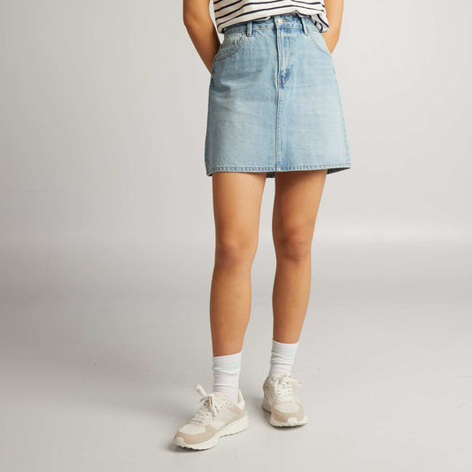 Short denim skirt BLUE