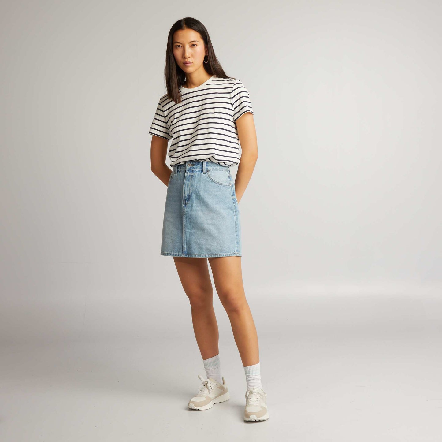 Short denim skirt BLUE