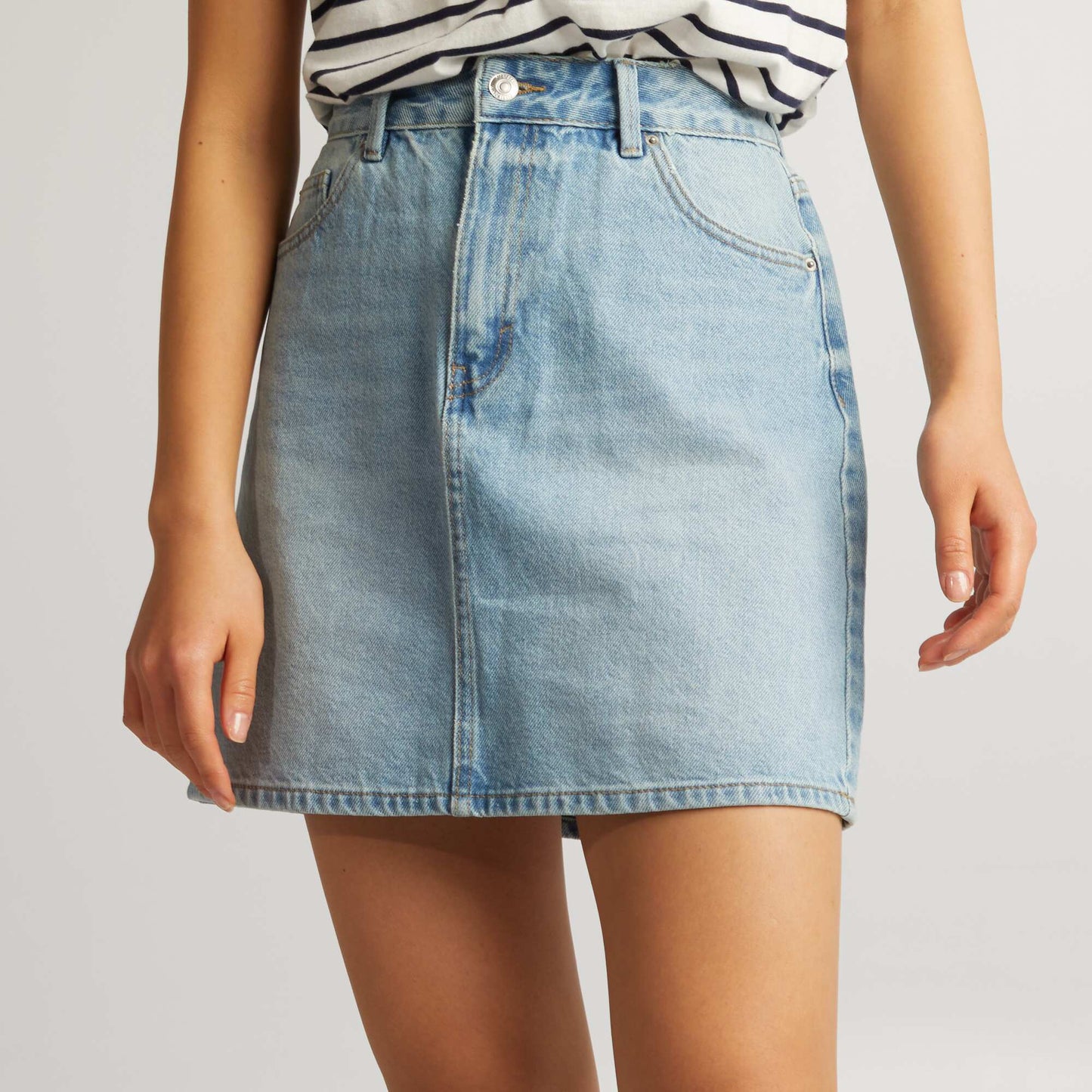 Short denim skirt BLUE