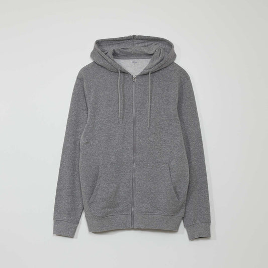 Zip-up jacket with hood M_GREY