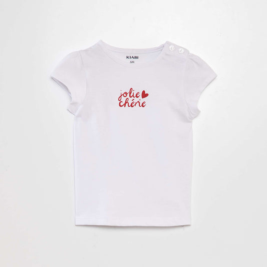 Printed slogan T-shirt WHITE