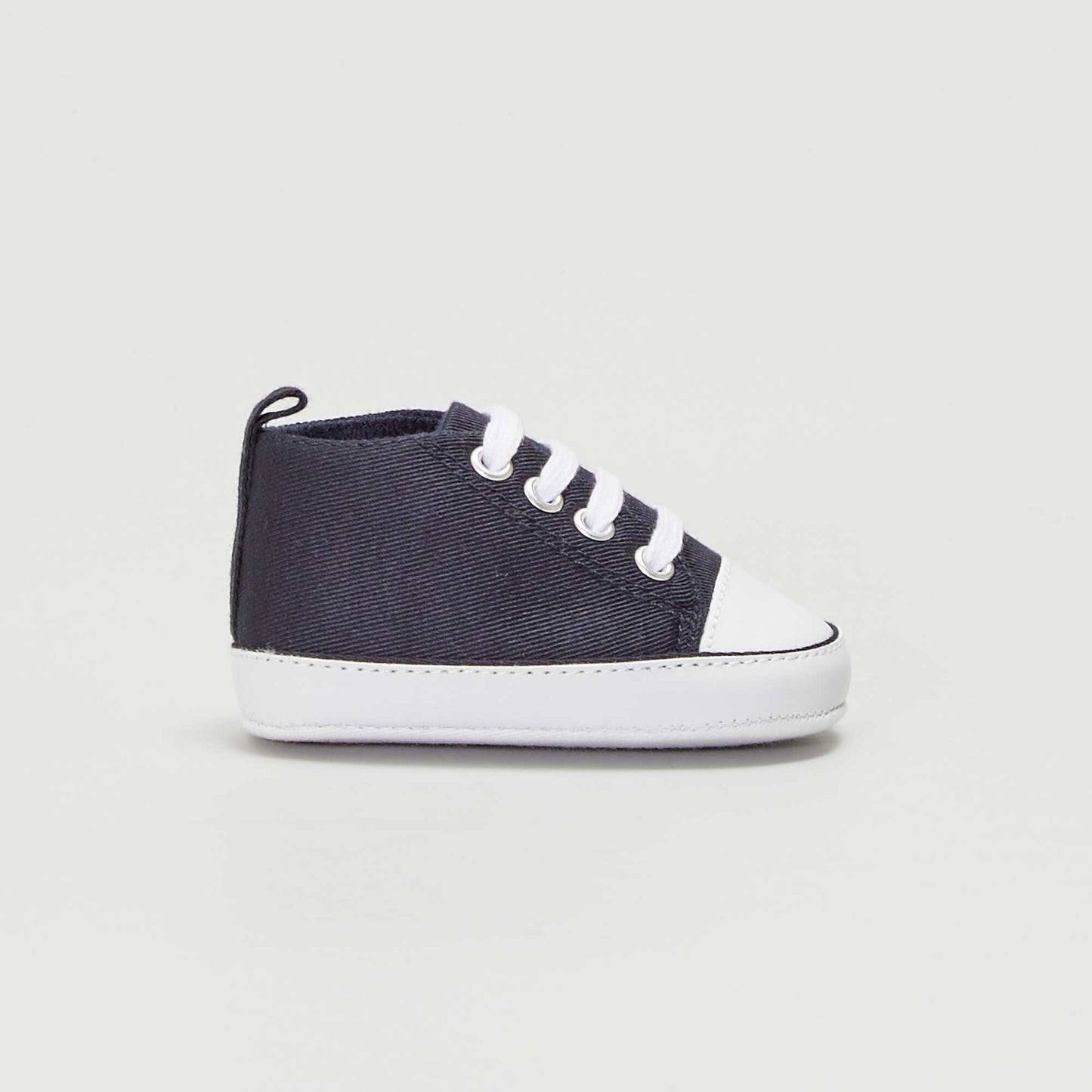 High top canvas trainers blue