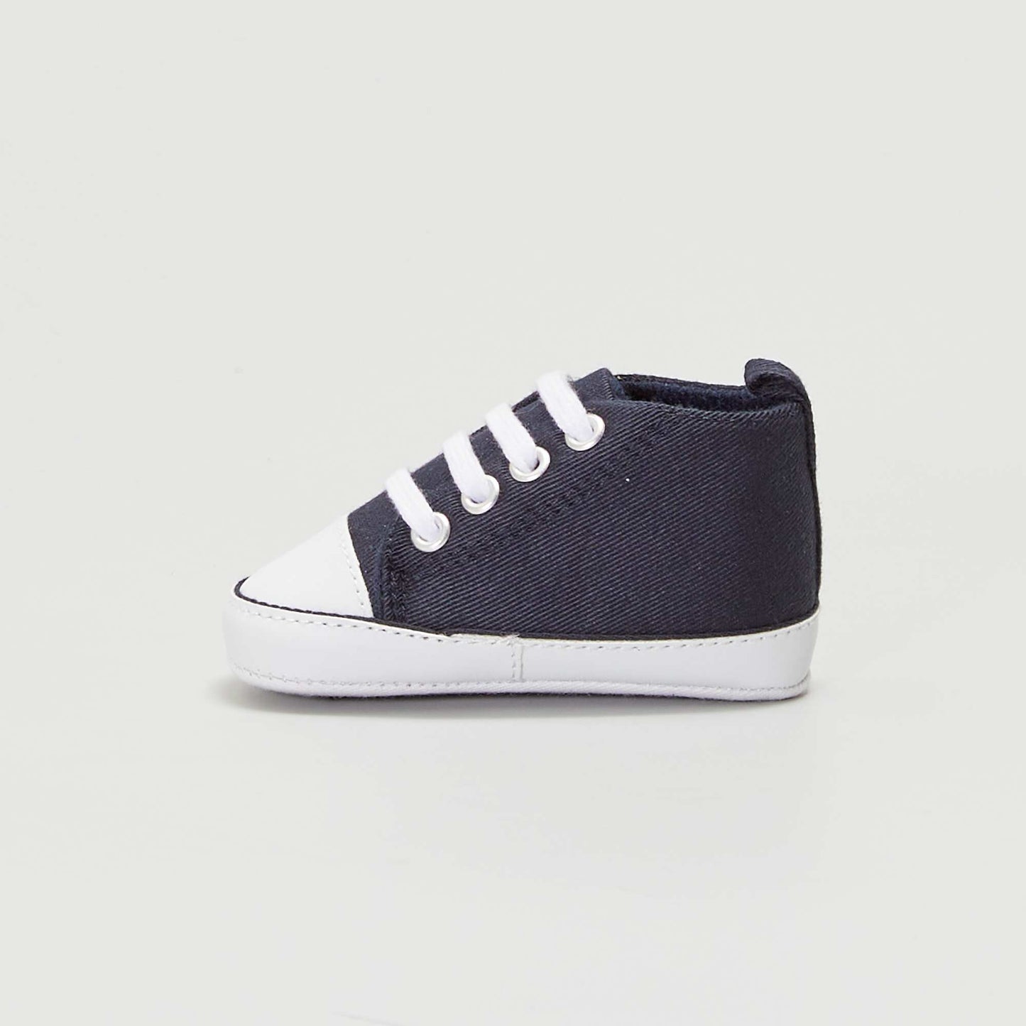 High top canvas trainers blue