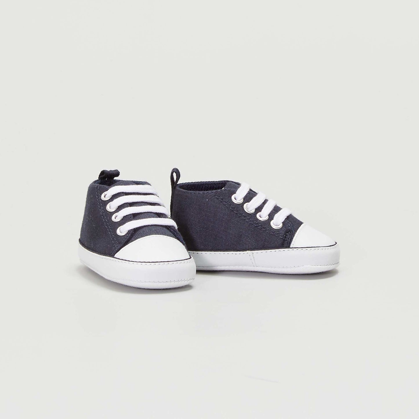 High top canvas trainers blue