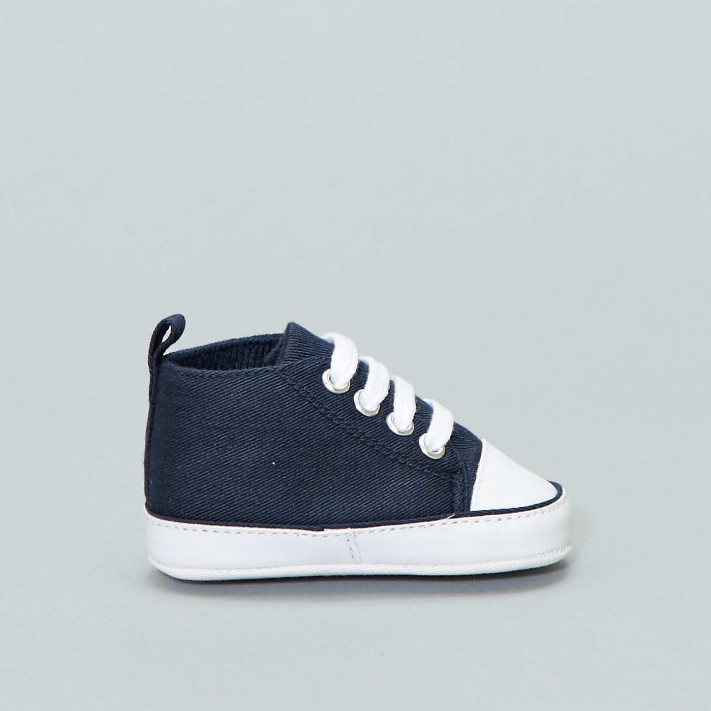 High top canvas trainers blue