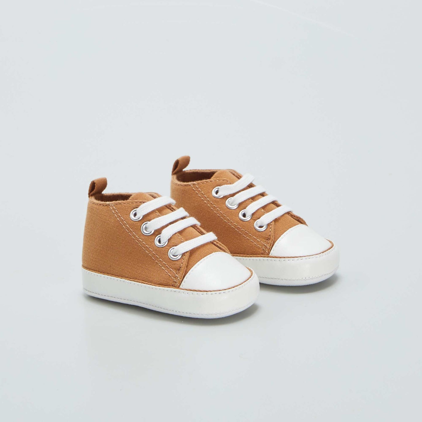 High top canvas trainers BROWN