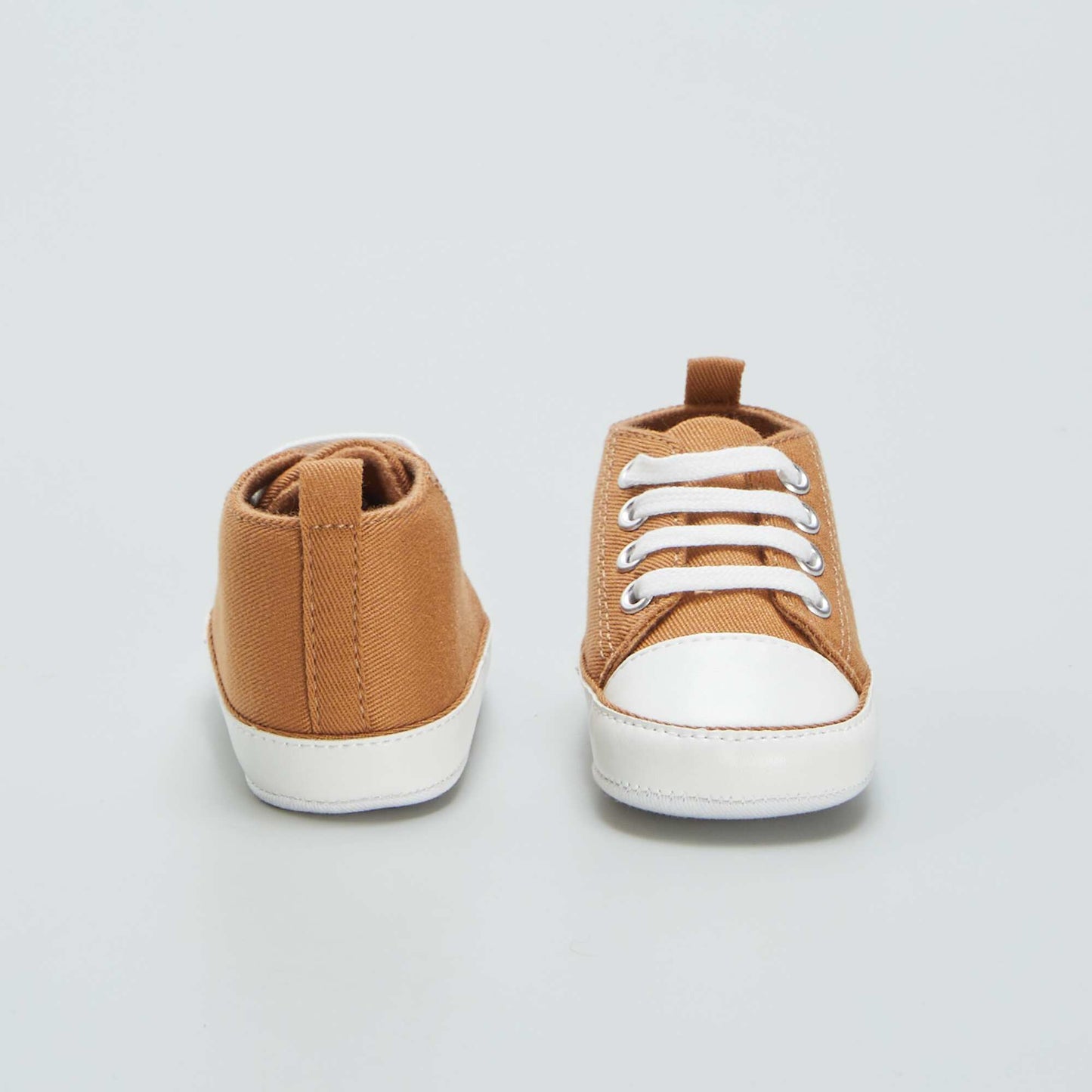 High top canvas trainers BROWN