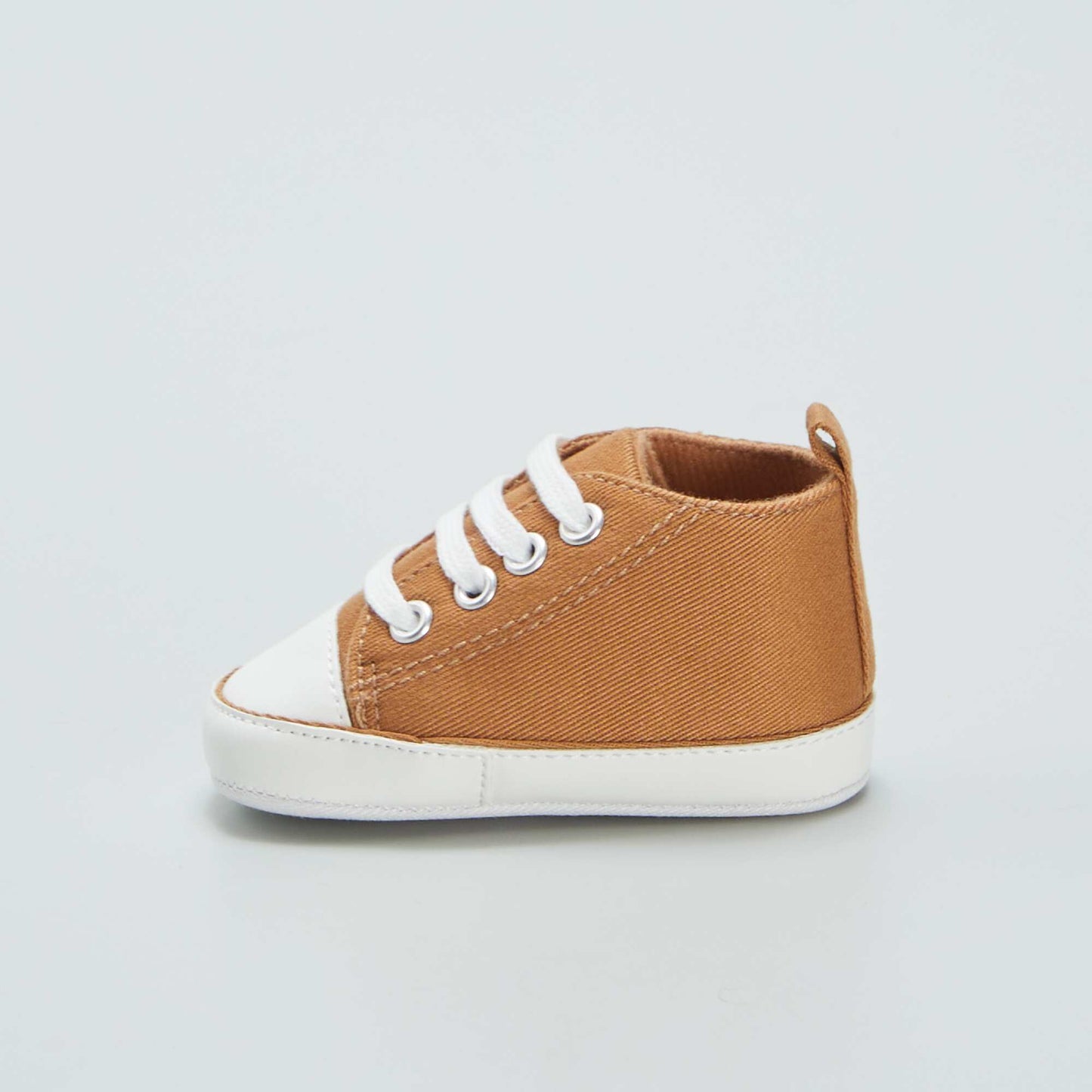 High top canvas trainers BROWN