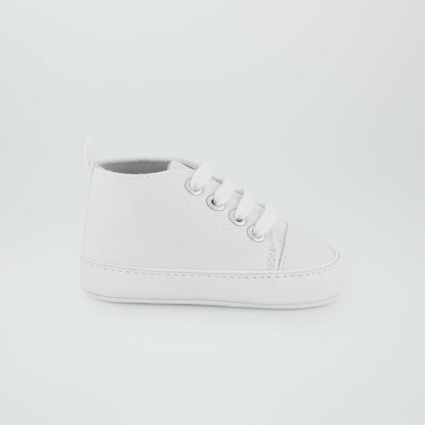 High top canvas trainers White