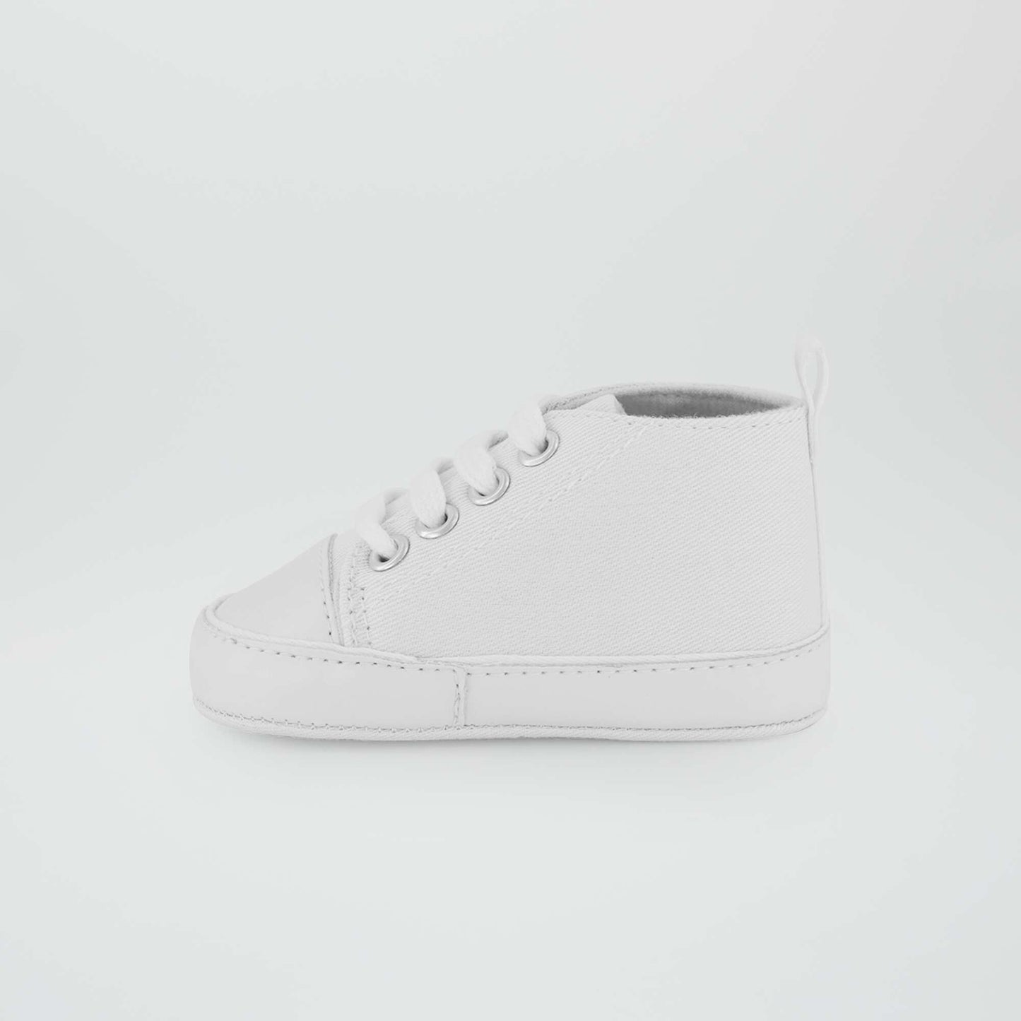 High top canvas trainers White