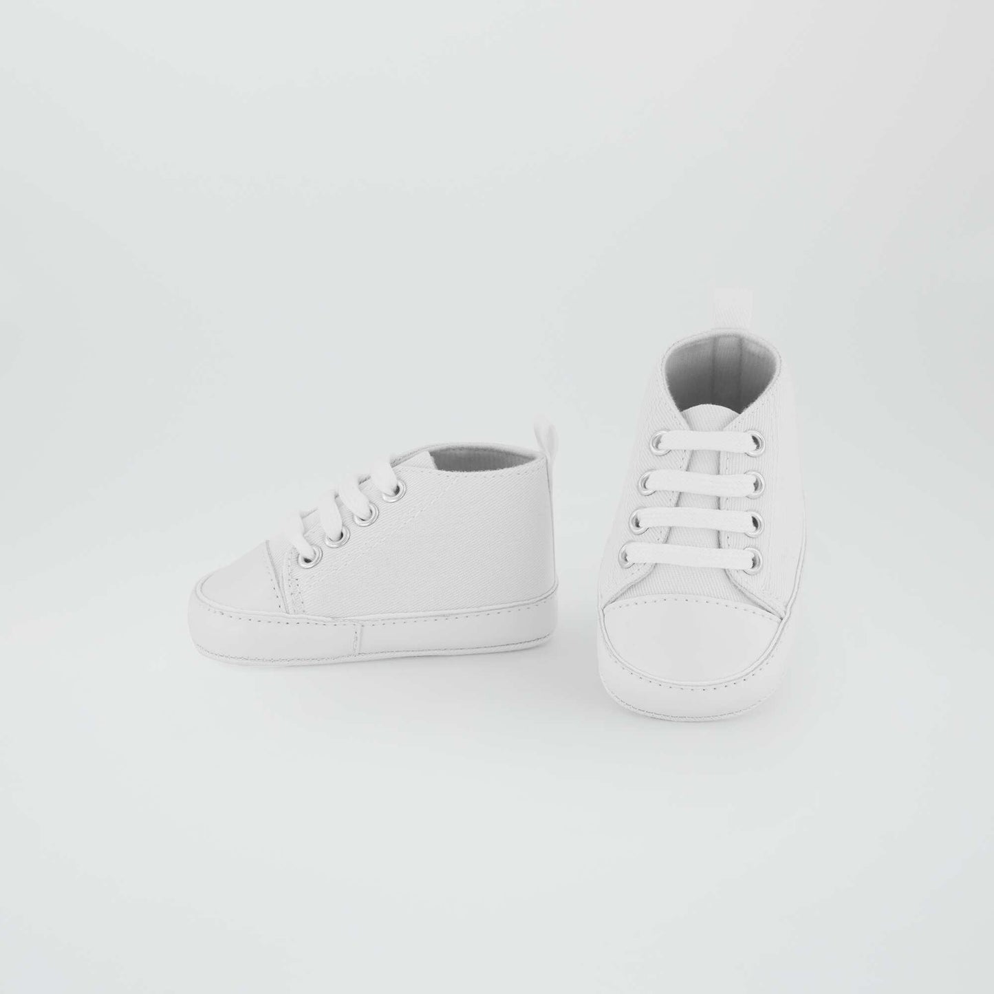 High top canvas trainers White