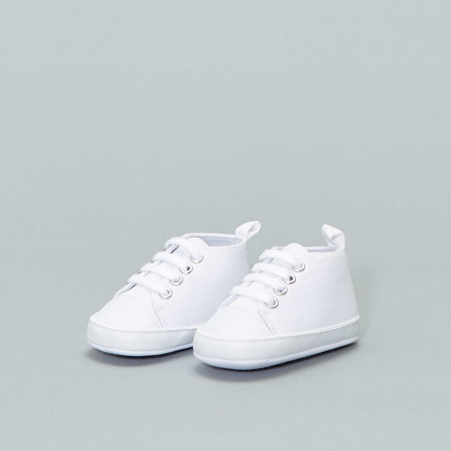 High top canvas trainers White