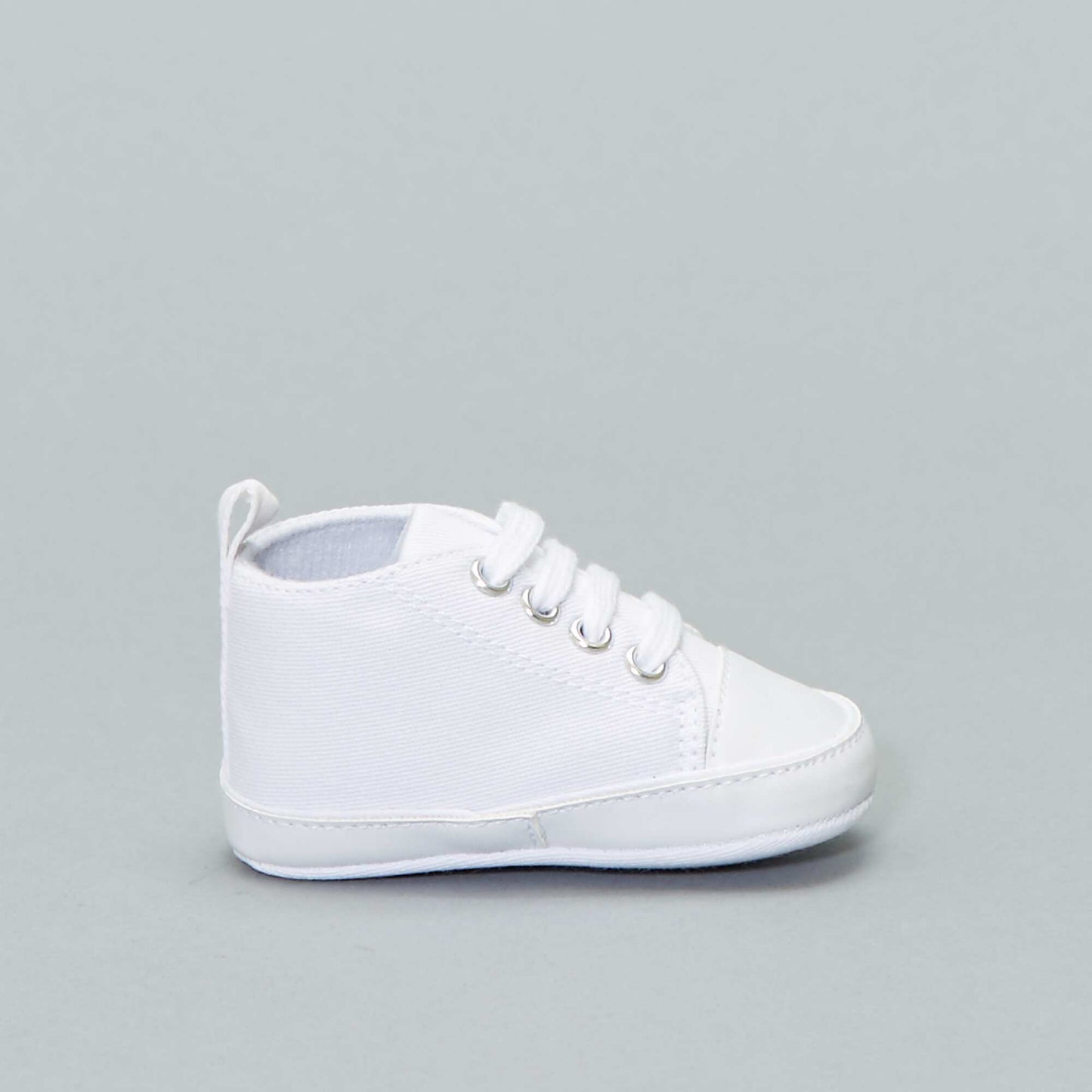 High top canvas trainers White