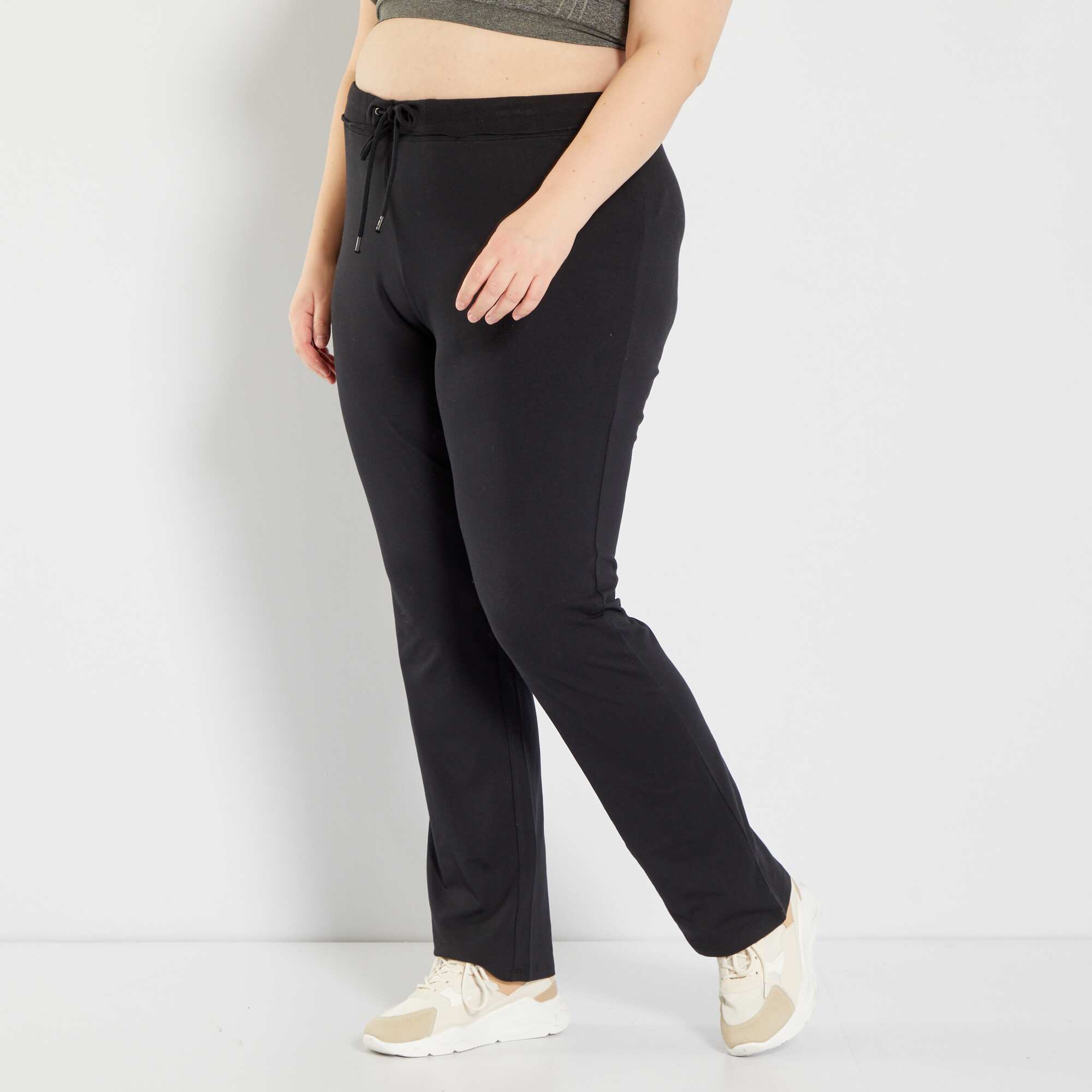 Fine jersey knit joggers black Kiabi Georgia