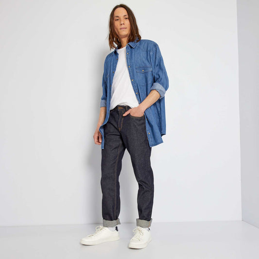 Regular-fit untreated jeans raw