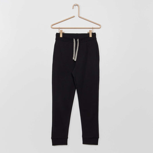 Plain sweatshirt fabric trousers Black