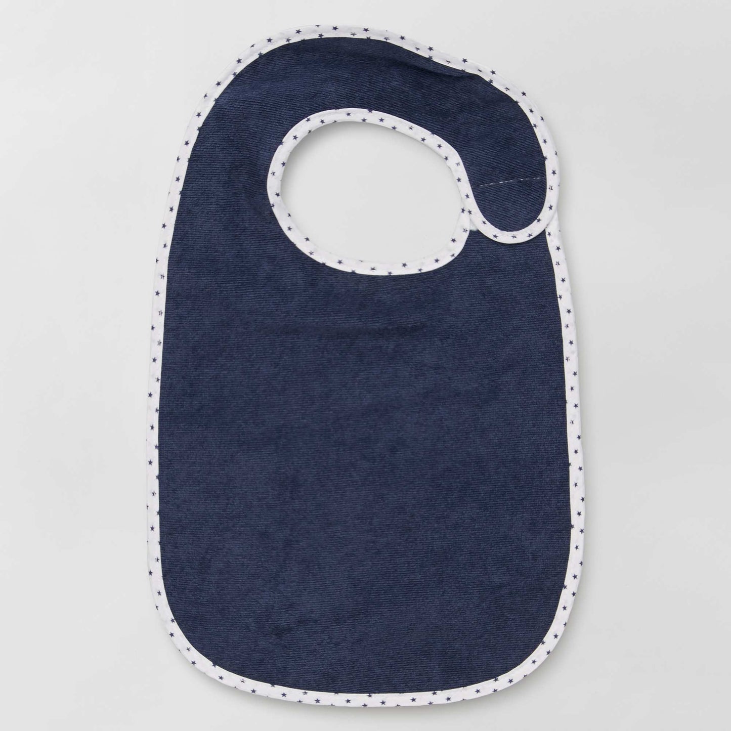 Pack of 7 lined towelling bibs BLUE