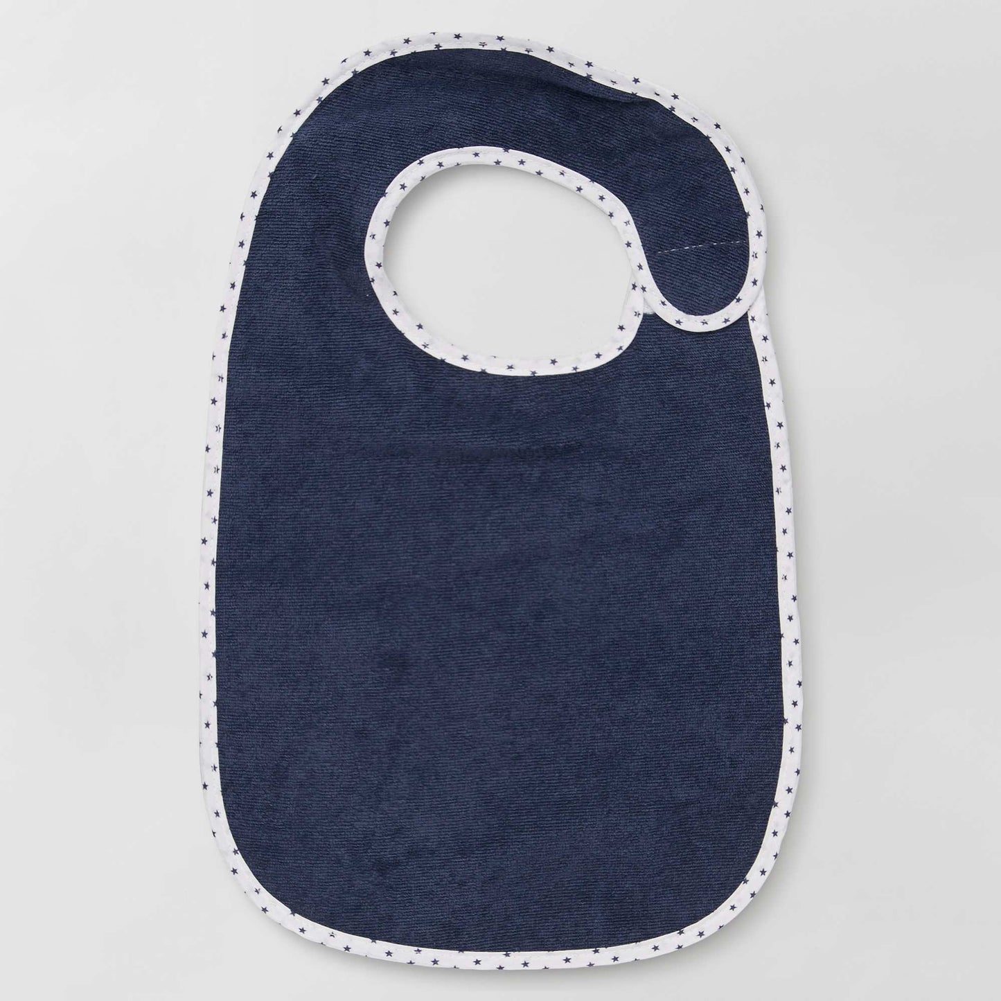 Pack of 7 lined towelling bibs BLUE