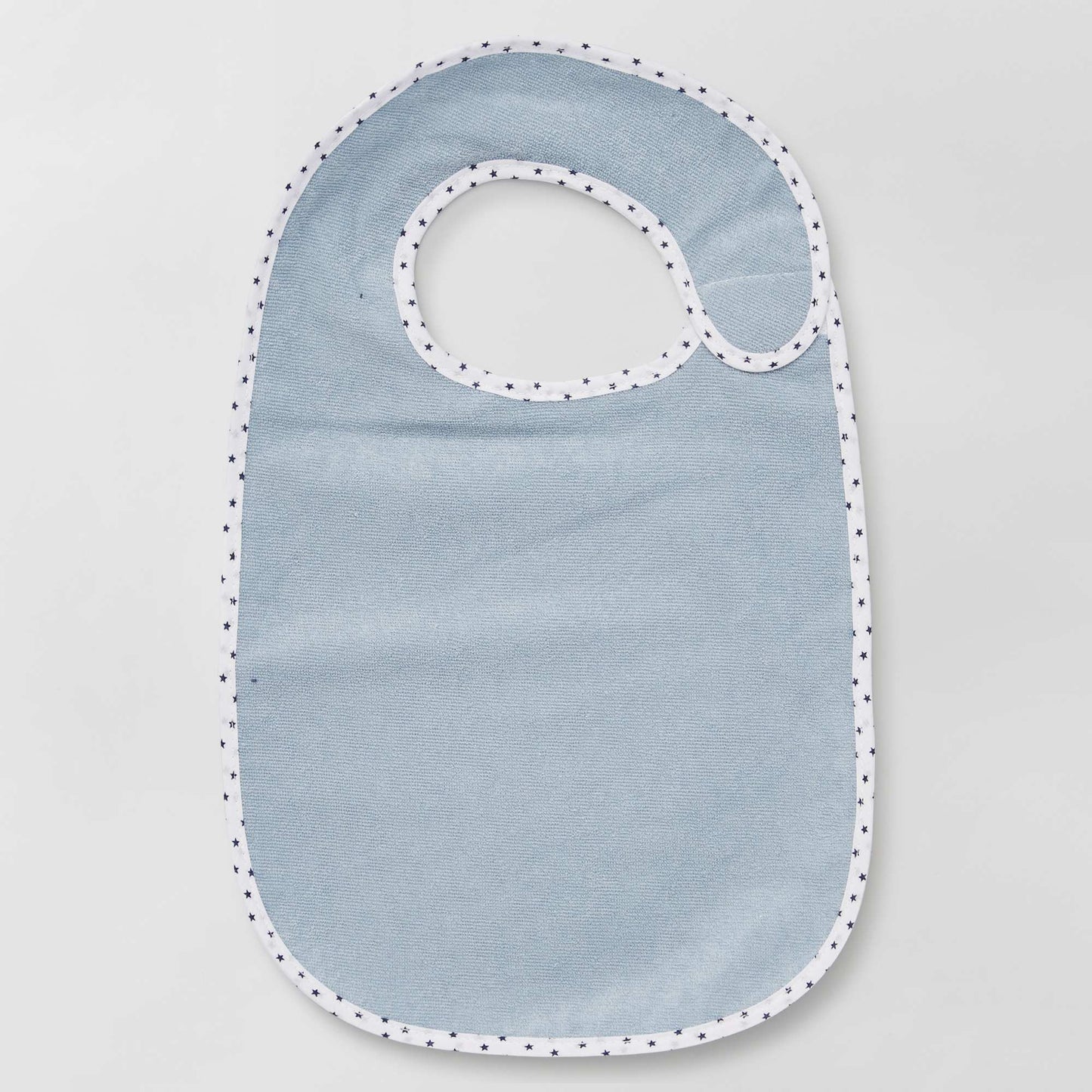 Pack of 7 lined towelling bibs BLUE