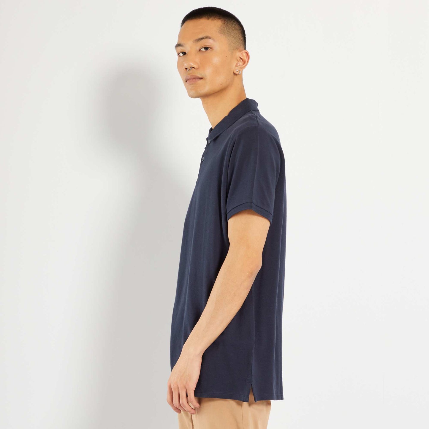 Cotton piqué polo shirt Blue navy