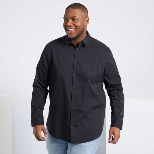 Stretch twill shirt Black