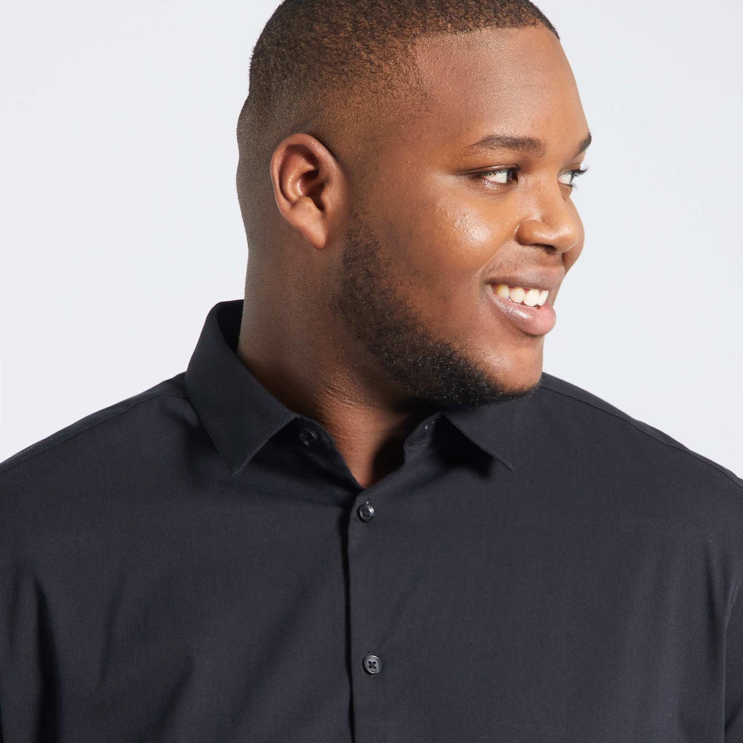 Stretch twill shirt Black