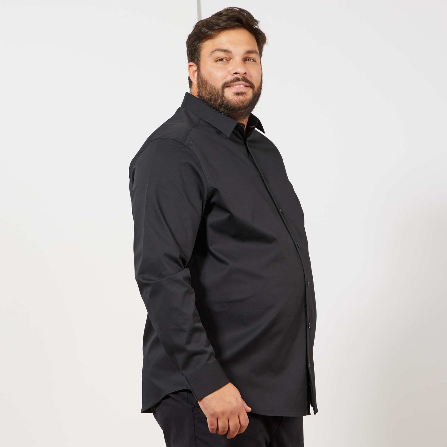 Stretch twill shirt Black