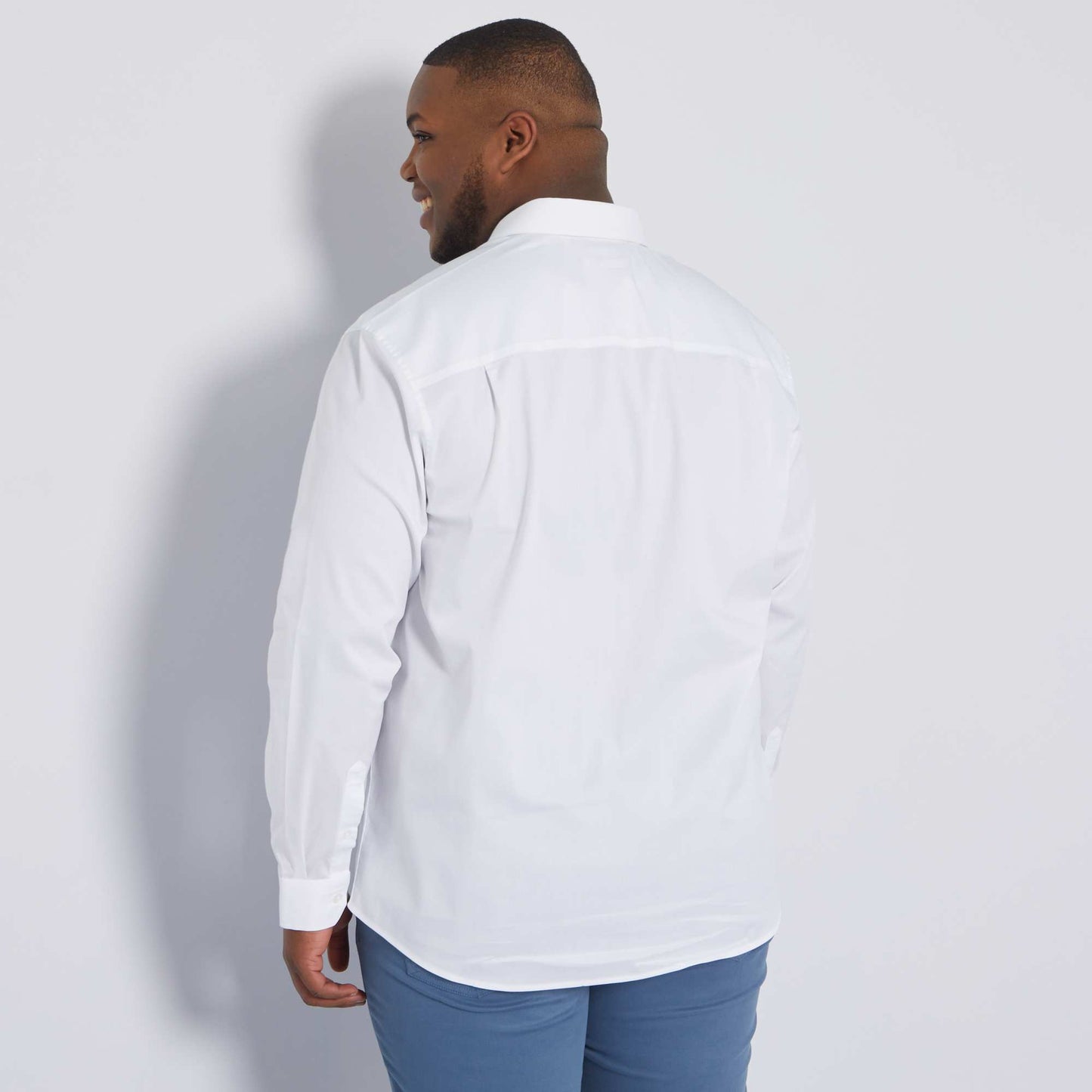 Stretch twill shirt White