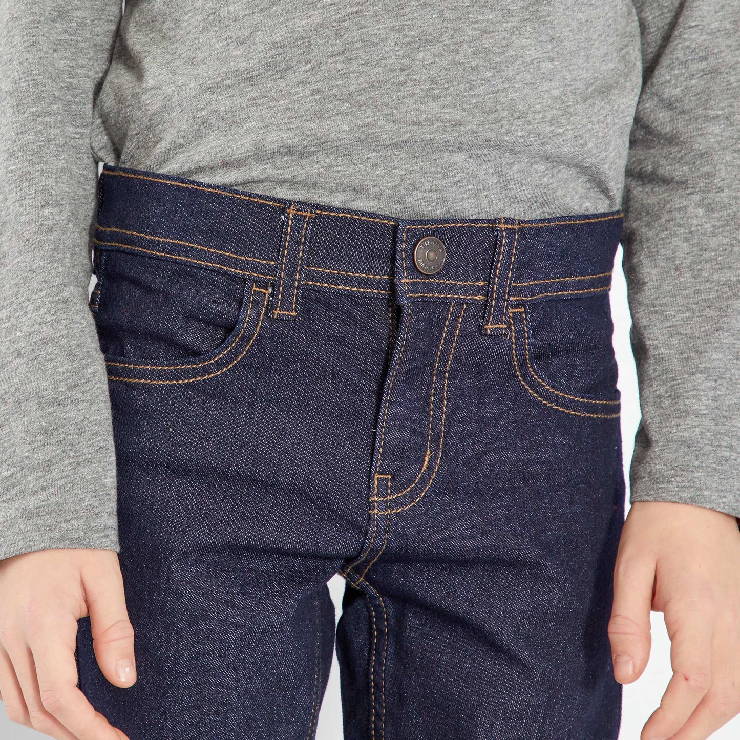 Skinny jeans with adjustable waist BLUE