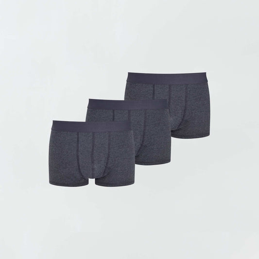 Pack of 3 pairs of plus size eco-design boxer shorts dark grey