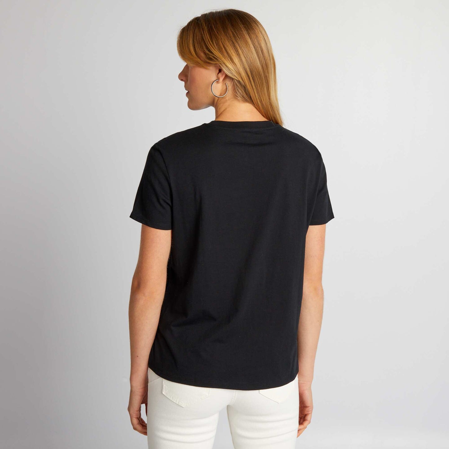 Plain jersey T-shirt black