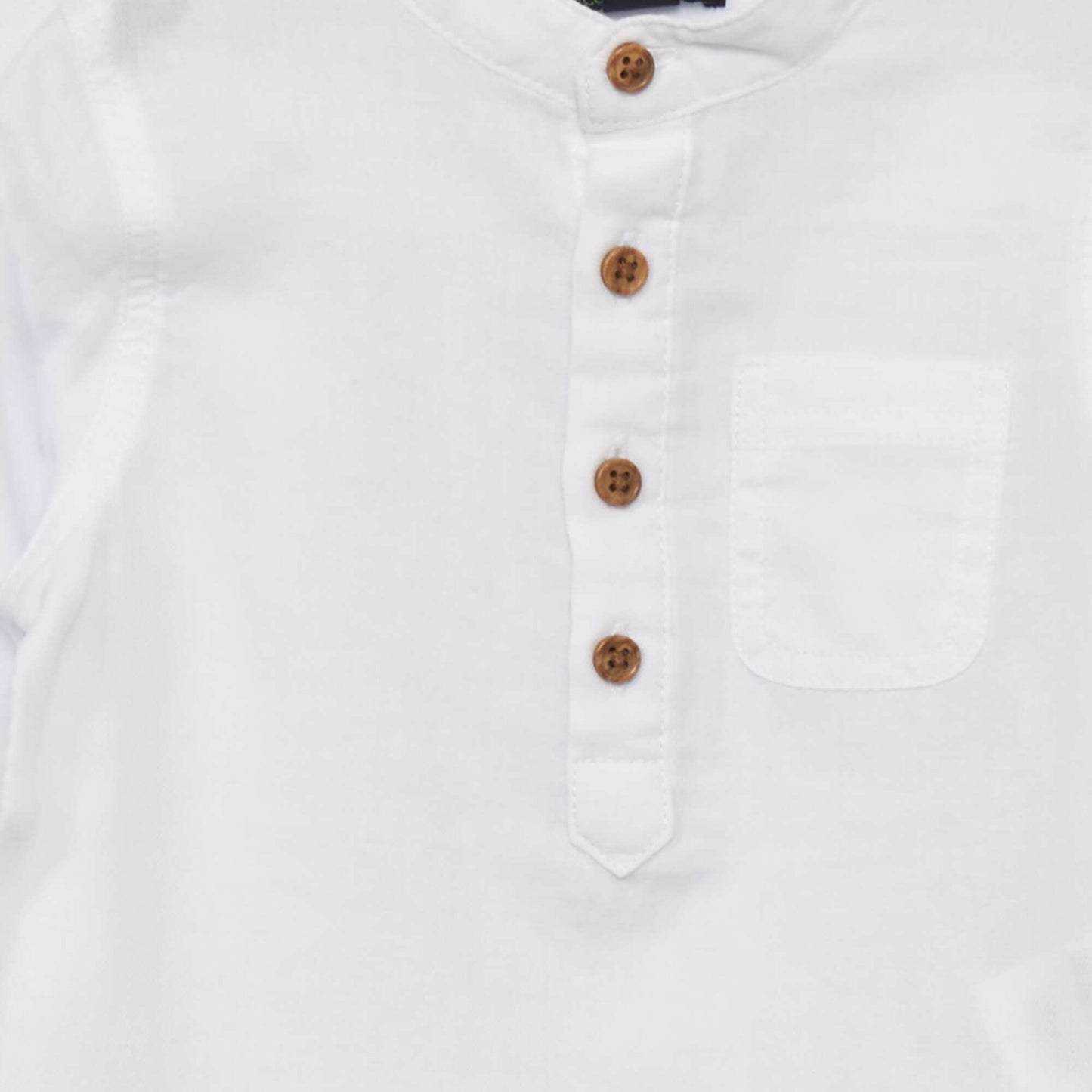 Eco-design shirt with grandad collar WHITE