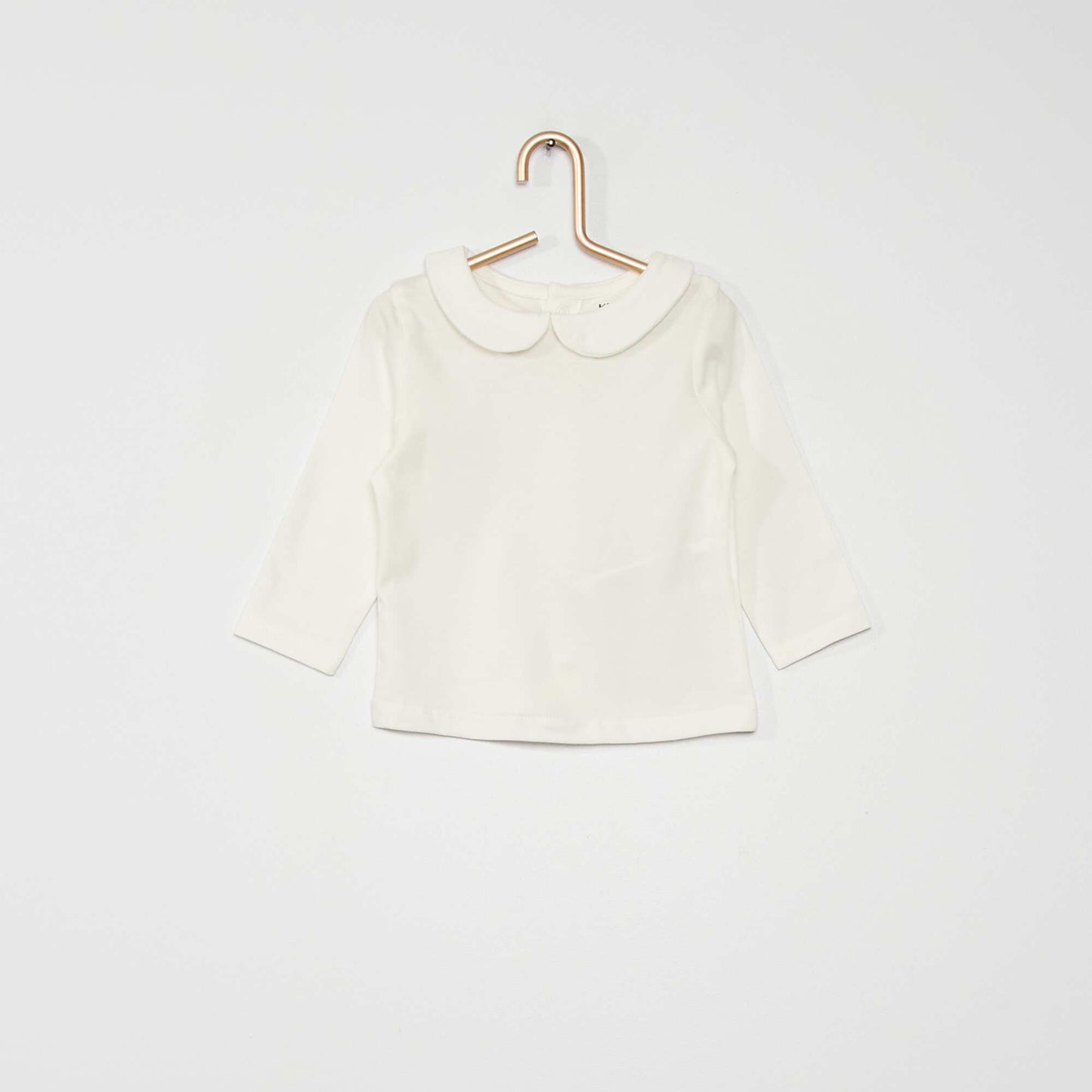 T-shirt with Peter Pan collar White