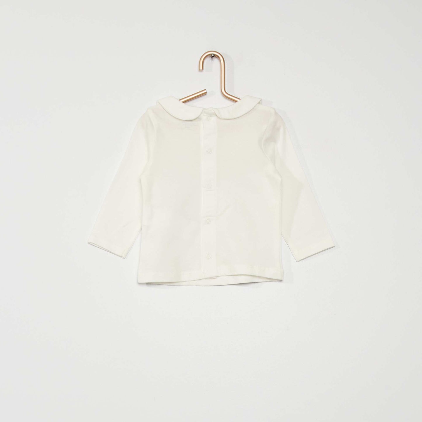 T-shirt with Peter Pan collar White