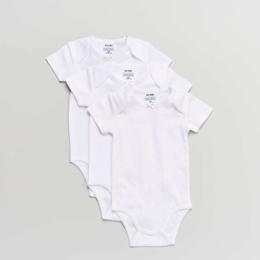 Pack of 3 eco-design bodysuits WHITE