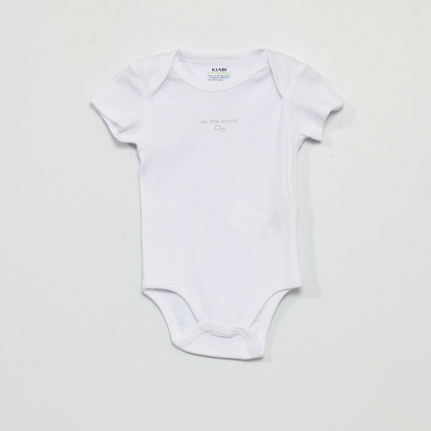 Pack of 3 eco-design bodysuits WHITE