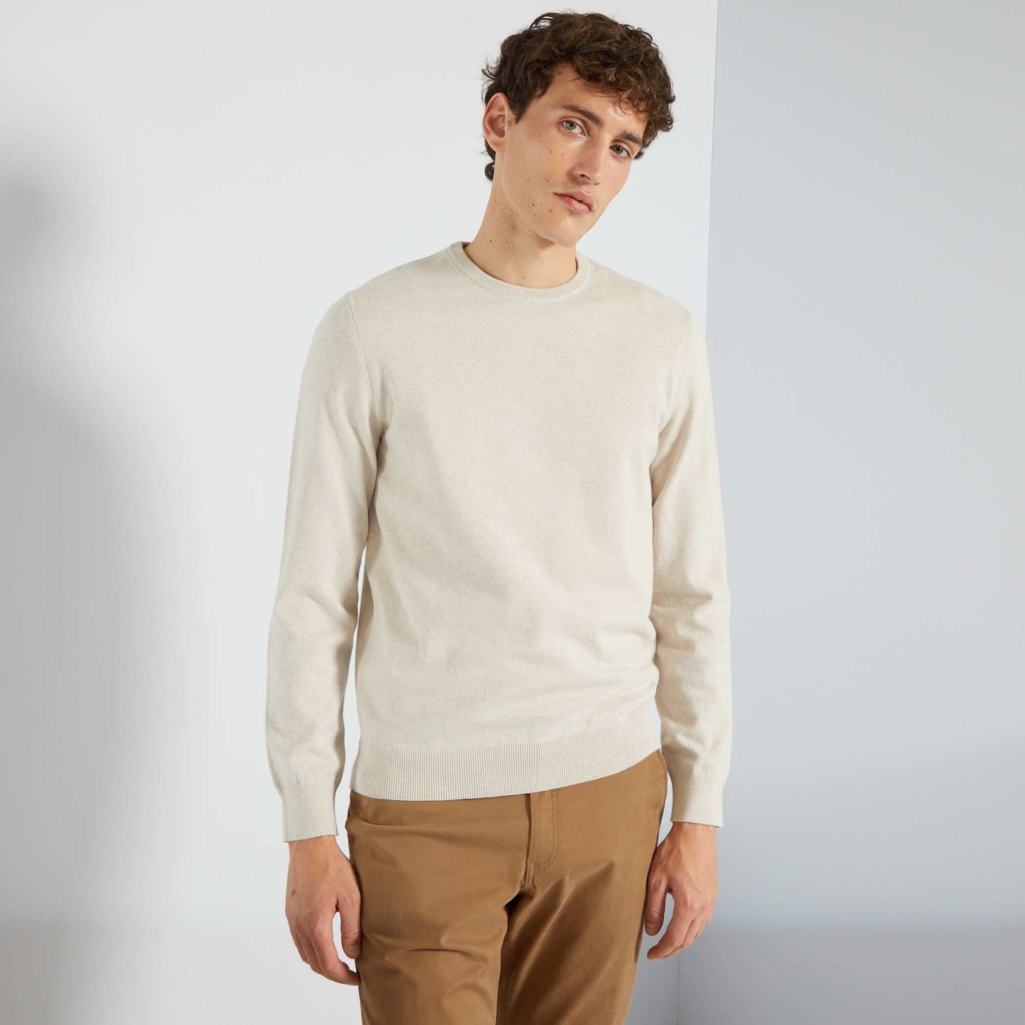 Round neck sweater BEIGE