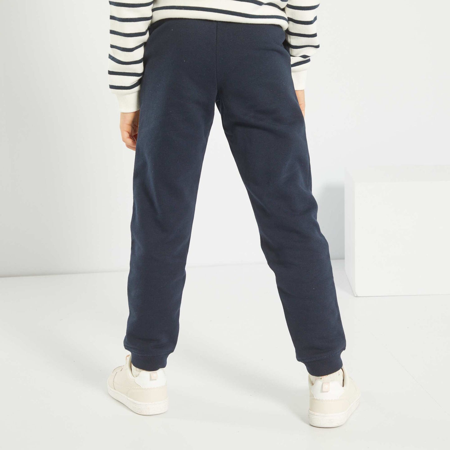 Sweatshirt fabric joggers with elasticated waist blue