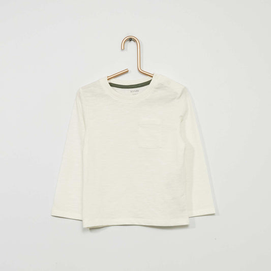 Round neck T-shirt with pocket White