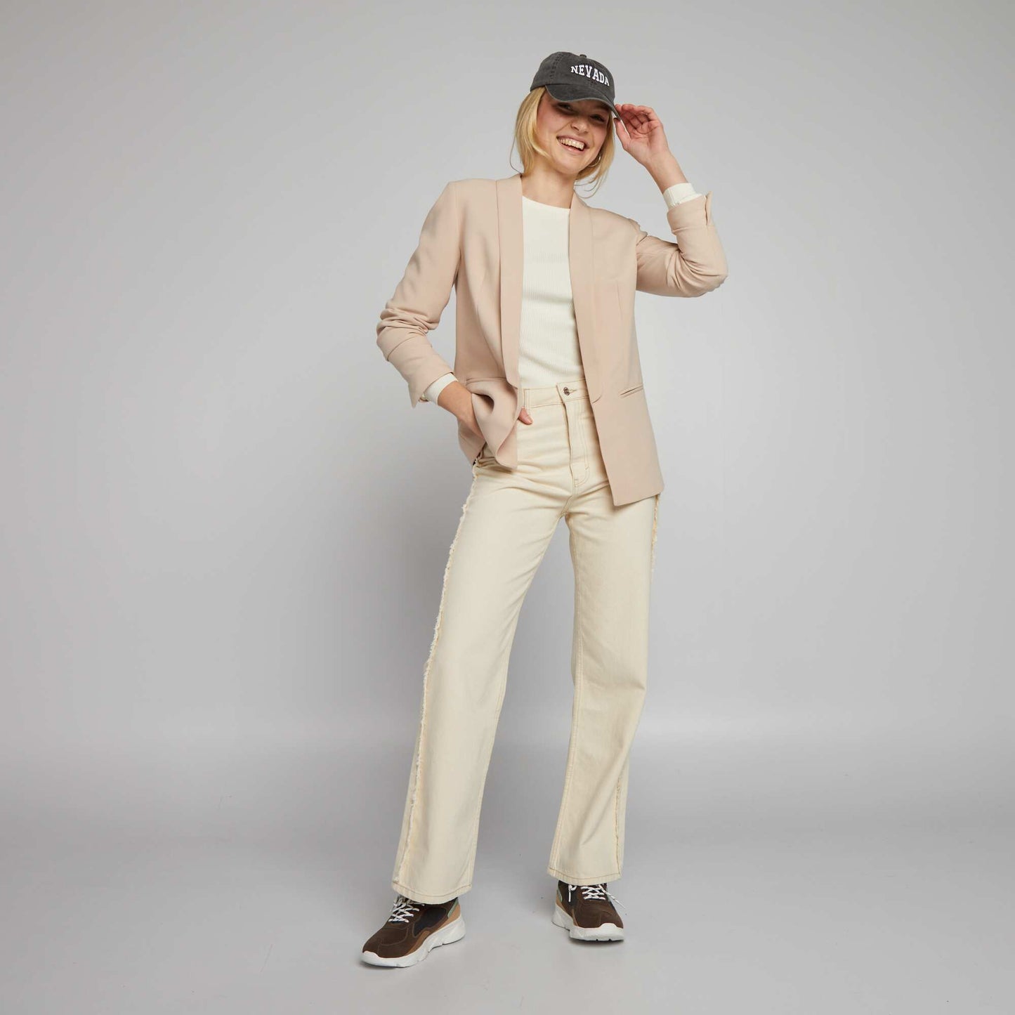 Mid-length blazer BEIGE