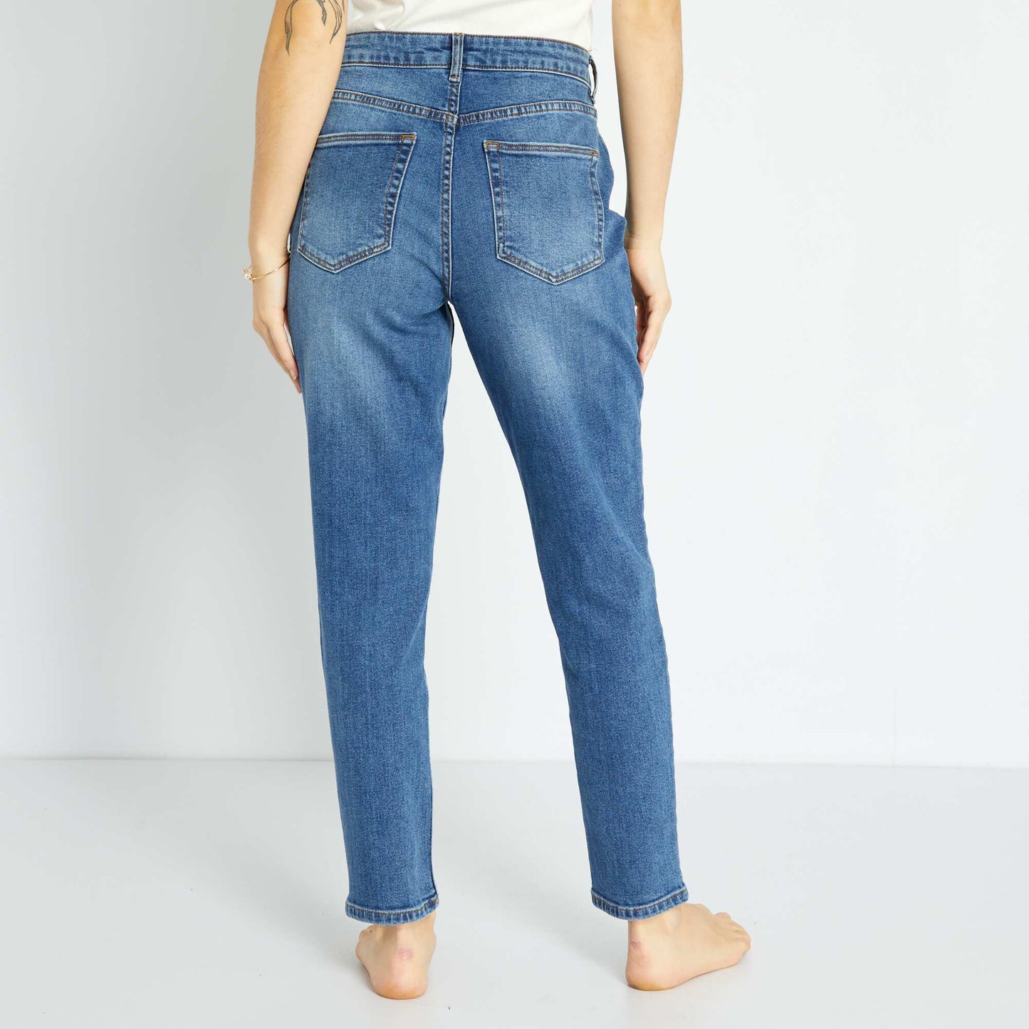 Very high-waisted mom jeans - L30 BLUE