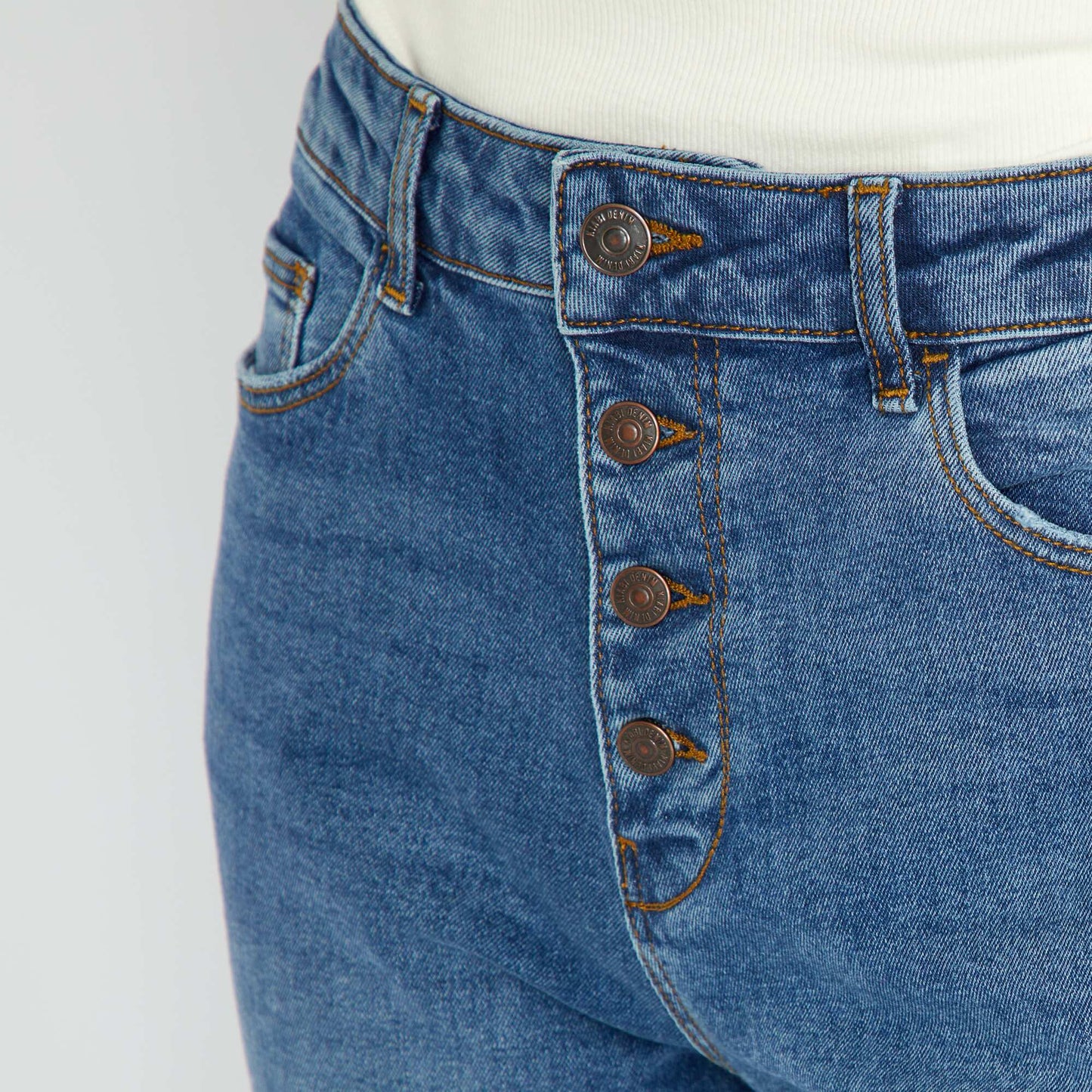 Very high-waisted mom jeans - L30 BLUE